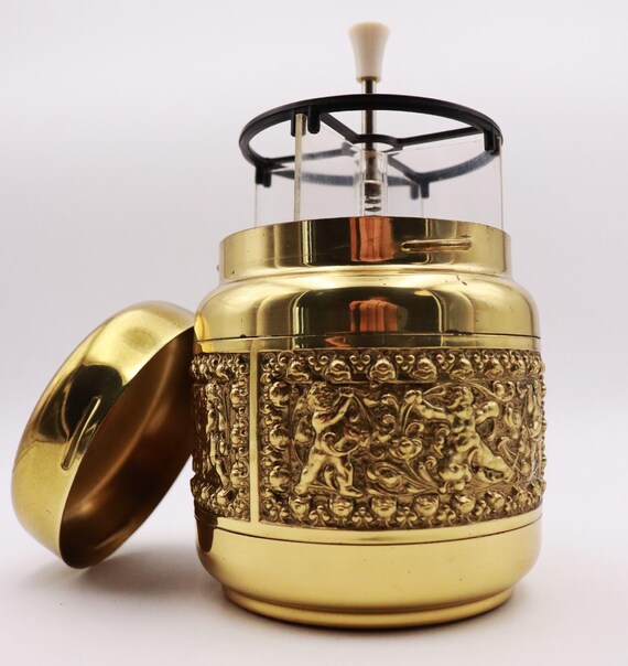 Erhard & Söhne Pop-up Cigarette Dispenser Brass Gold-plated Putti Angel #B 