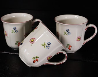 Villeroy & Boch 3 x Petite Fleur Kaffeebecher Country Collection Mug / Kakao #V1