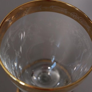 Riccio Italy Wine Glass Crystal Arabesque Gold Staffage | Etsy