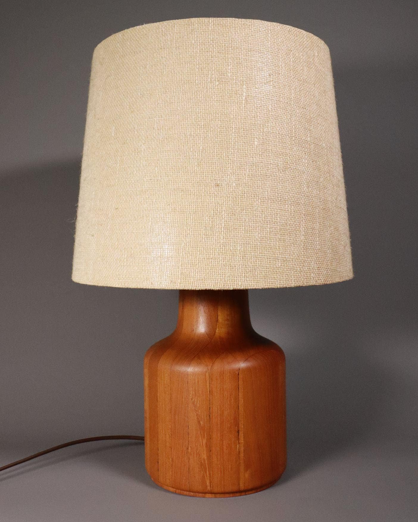 Kirk Copenhagen 1960s Danish Teak Table Lamp H 52.5 Cm / Mid