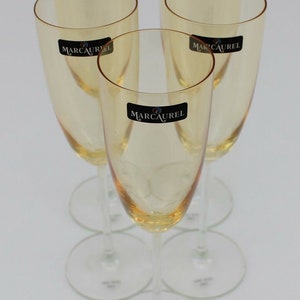 Marcaurel / champagne flute / glass / 5 pieces / orange / NEW/OVP / 7#2R