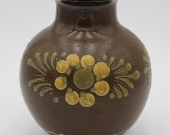 Claussen  handmade  vase  ceramic  brown  70-80s #V3 Rar!
