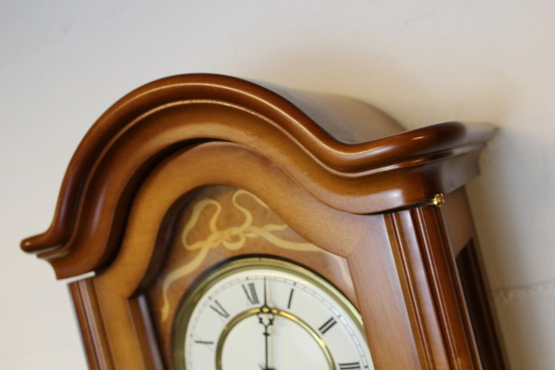 Large Cherry Wood Wall Clock / Pendulum Clock / Original Etsy