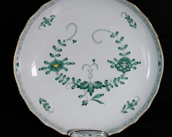 Meissen Indian Green Serving Bowl 27.5 cm Gold Rim 2nd Choice 340310-121 #T