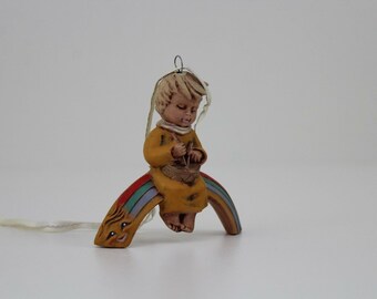 Provincial Mold 82 / Ceramic / Girl on Rainbow / Hanging #N