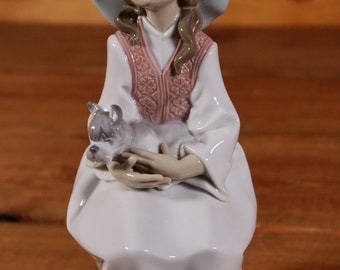 LLADRO Spain Figure Girl with Dog 6400 Daydreams 23 cm #P