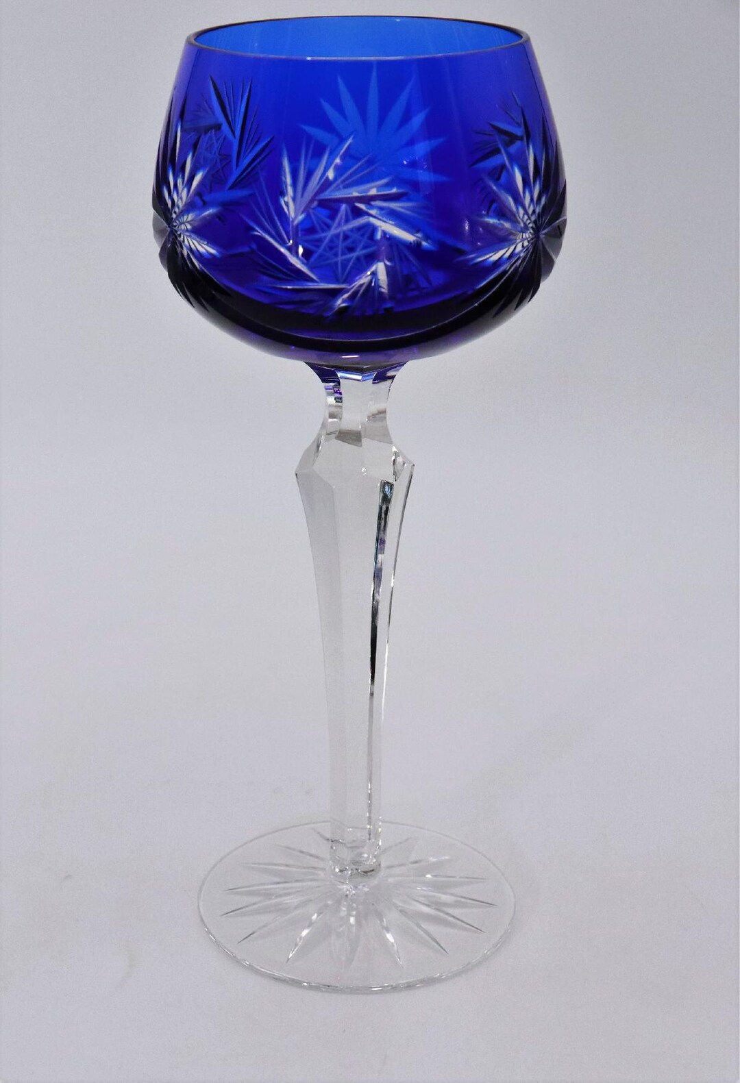 Antique Lead Crystal Roman Wine Glass Overlay Sling Star Etsy