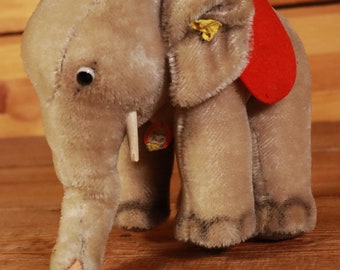 Steiff Elephant on Wooden Wheels With Button Leather Halter
