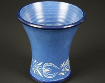 RAR #O Handarbeit Tasse Claussen 70-80er Jahre Keramik Blue 