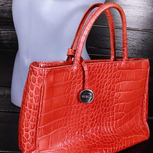 Furla crocodile handbag deals