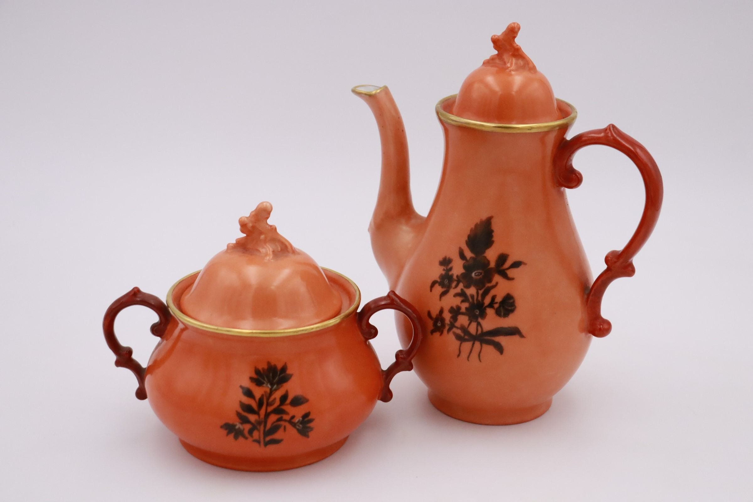 KPM / Porcelain / Mocha Pot / Sugar Bowl / Orange #I - Etsy