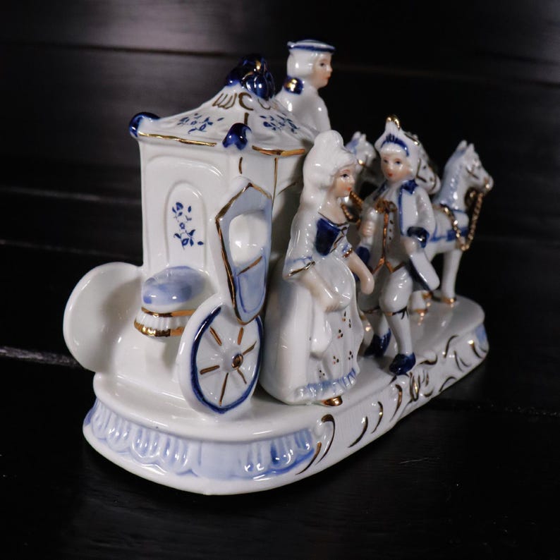 Richard Ginori Porcelain Figure Carriage Horse and Team Rococo Italy #A ...