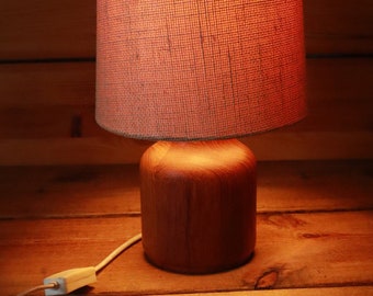 Kirk Kopenhagen 1960s Danish Teak Tischlampe H 28,5 cm mid century A1#Z1