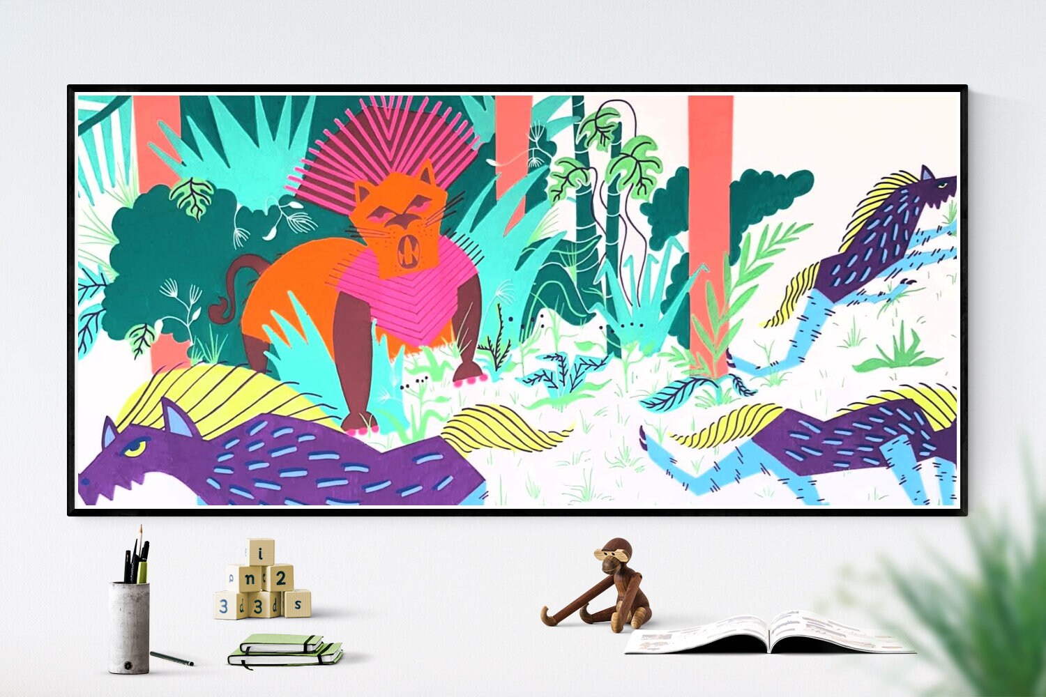 Illustration à La Rescousse/Fait à La Main Réalisation sur Commande