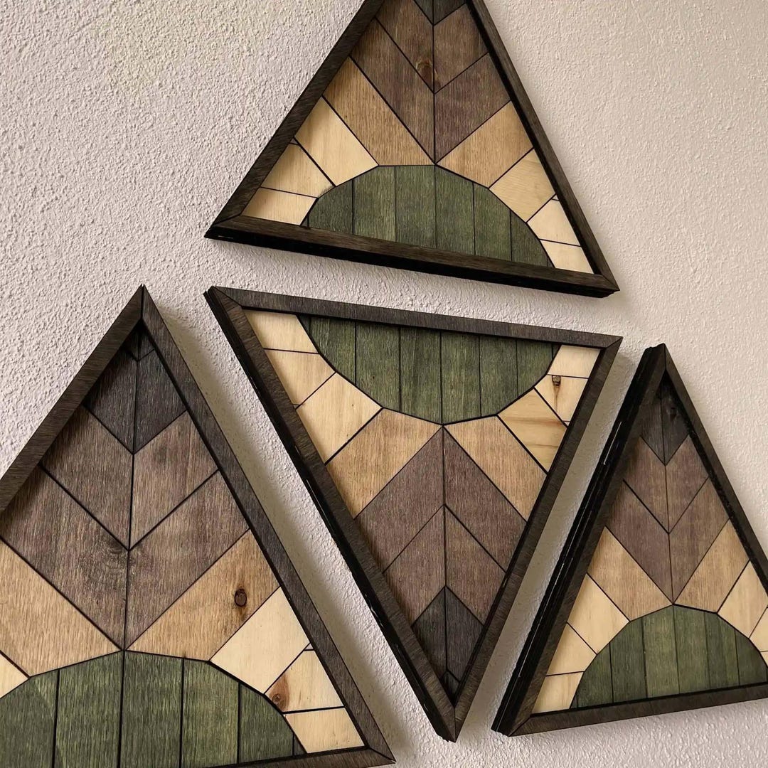 Handcrafted Wooden Triangle Wall Art: Geometric Rustic Panels - Etsy