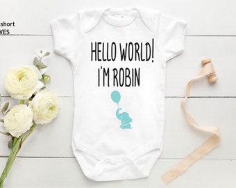 Personalized Baby Bodysuit, New Baby Announcement, Gift for new-born, Gift for Bbay Shower, Personalized Baby coming home outfit