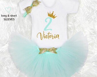 Personalised 2nd Birthday Girl Outfit, Birthday Girl outfit,  Baby Tutu Cake Smash Outfit, Personalised Second Birthday Girl