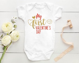 Valentine's Day  baby bodysuit/First Valentine's Day Baby Gift / Gift for her/ Valentine's Day  baby present/ personalised  baby Valentines