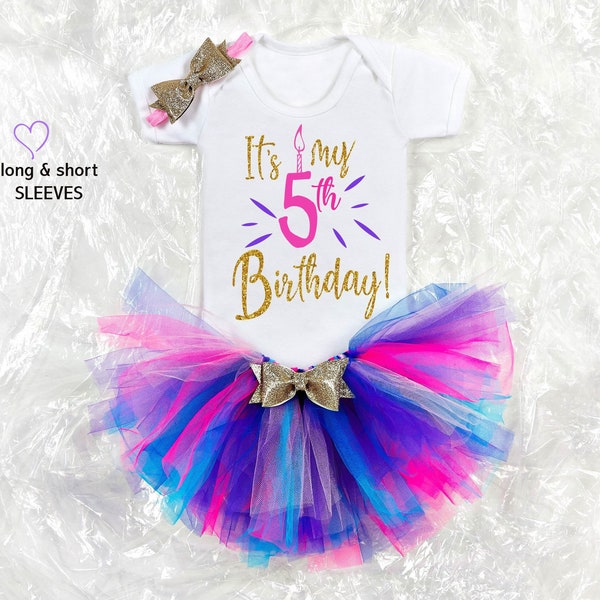 Fifth Birthday Girl Outfit, Personalised 5th Birthday, Personalised Birthday Outfit for any Age, Birthday Girl Gift