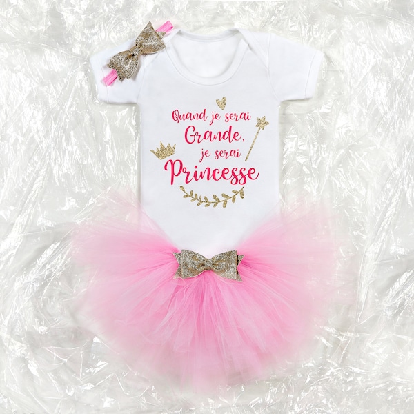 Tenue de bébé Tenue d'anniversaire princesse jupe tutu tenue de bébé fille Personnalisé CHOISISSEZ LA COULEUR..!