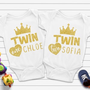 Personalised twins baby bodysuit/Matching  twin bodysuit/ twins baby gift /baby present /personalised baby clothes / baby unisex vest