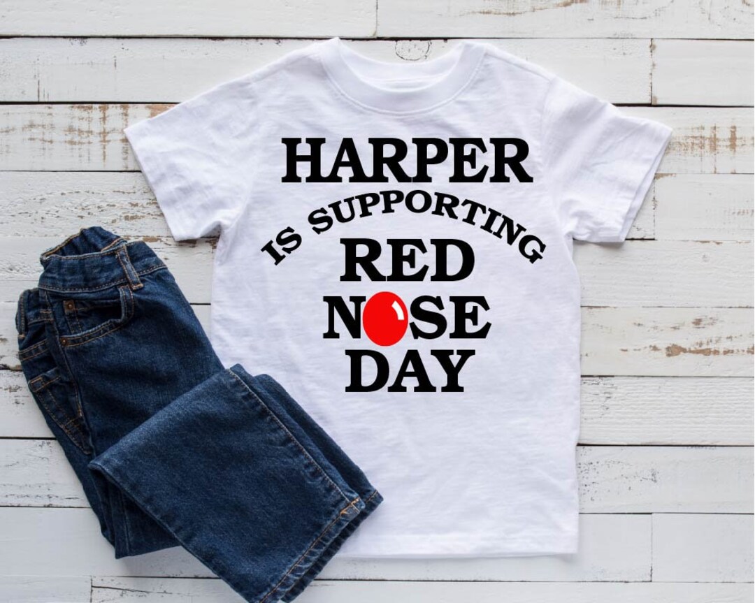 personalised red nose day t shirt