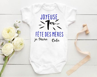 Fête des Mères Mother's Day Joyeuses 1ère My First Mothers Day Baby gift Mothers Day Personalised baby clothes Personalised Baby unisex vest