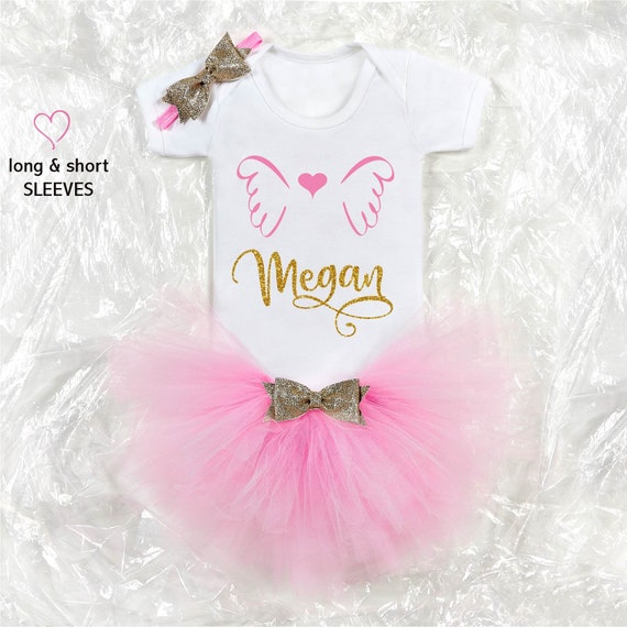 Personalised Baby Shower Gift Birthday Girl Outfit Personalised Baby Tutu outfit Cake Smash Outfit