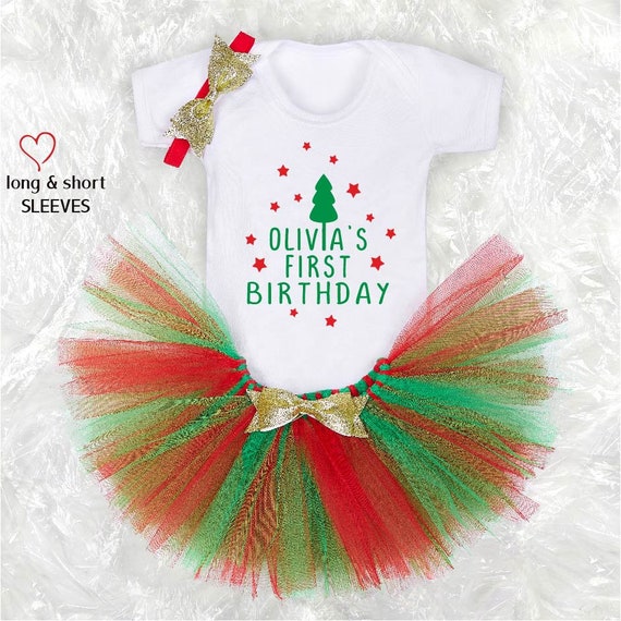 Christmas Birthday Party Outfit Personalised First Christmas Baby