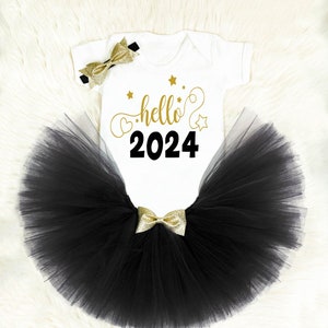 New Year baby outfit Personalised First new year baby outfit Children Christmas and new year costume Christmas party welcome 2024