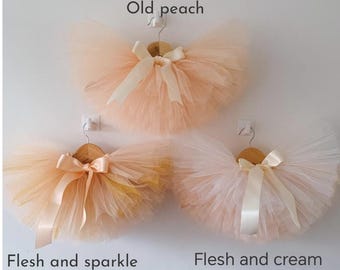 Flower Girl Baby Tutu Skirt for Birthday – Ballerina Tulle Skirt with Satin Ribbon, Cake Smash, Baby Party Outfit