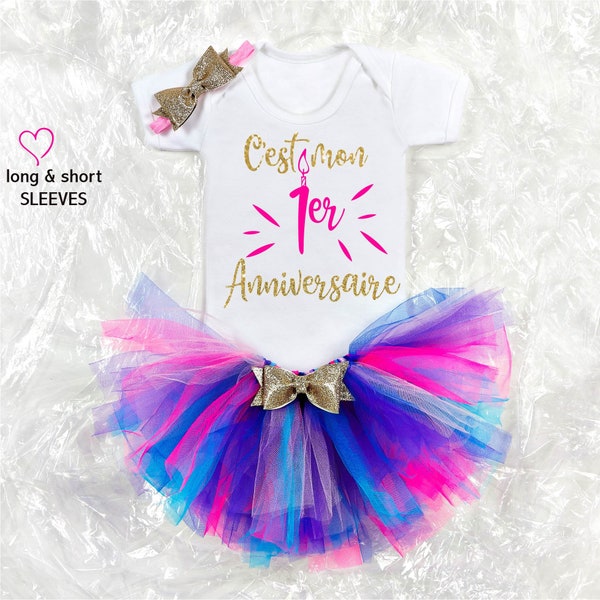 Tenue de bébé Tenue d'anniversaire premier anniversaire jupe tutu tenue de bébé fille Personnalisé CHOISISSEZ LA COULEUR..!