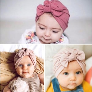 Baby Head Wraps Handmade Baby Turbans, Baby Girl Bow and Headband, Baby Girl Gift, Newborn, Big Bows for Babies