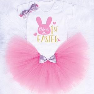 Personalized First Easter Baby and Children Outfit/ Easter Baby and kids Gift/Easter Tutu Outfit, Easter Hunt/Easter Bunny costume