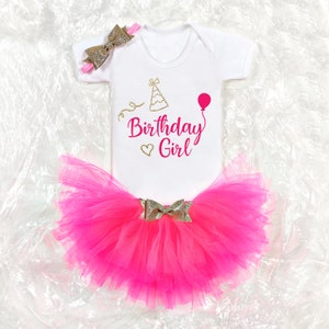 Traje de fiesta de cumpleaños / Traje de tutú de cumpleaños personalizado / Traje de cumpleaños de cake smash / Disfraz de fiesta para niñas