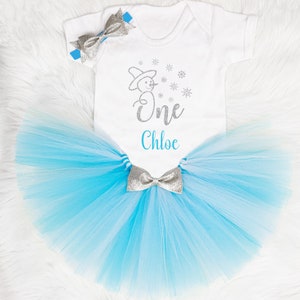 Personalized first Birthday Outfit, Winter Wonderland Birthday Dress , birthday girl outfit, Gift for First Birthday, 1st Birthday Party