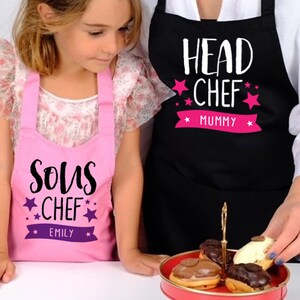 Personalised mum and daughter apron, Mum and son matching apron, Mum and daughter matching gifts, Personalised Gift for her