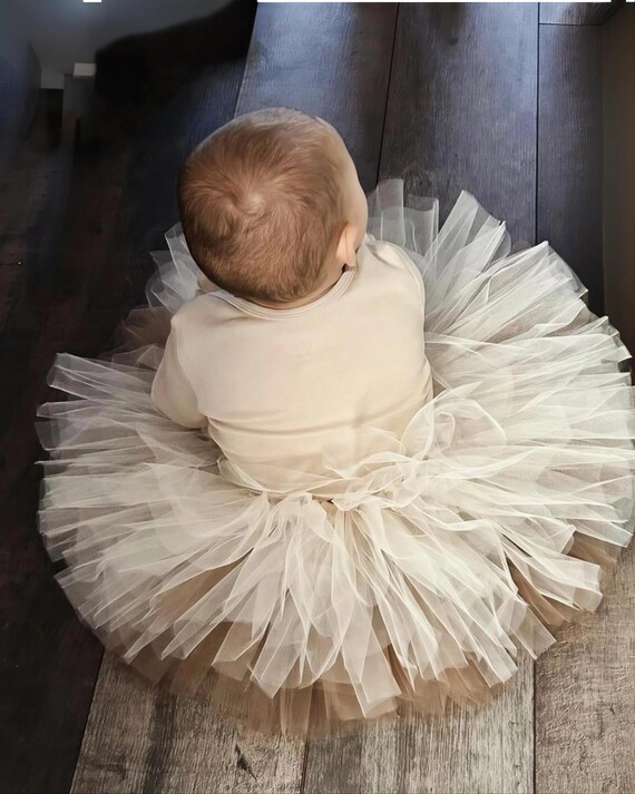 Girls Ivory Tutu Skirt – Soft Tulle Baby & Toddler Tutu – Birthday