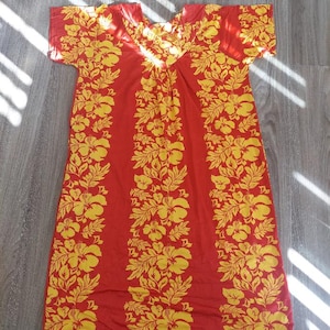 Large Adult green and yellow floral  print