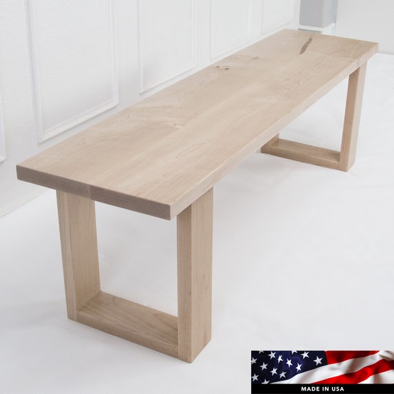 90 Inch Maple Wood Bench For Dining Table Or Entryway Or Etsy
