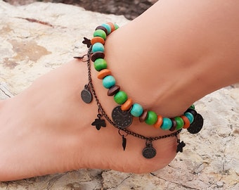 Boho Anklet Surfer Anklets Surfer Pulsera de tobillo playa pulsera de tobillo de playa tobillo pulsera para mujeres pulsera de pie