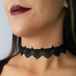 Lace Necklace, Black lace wrap choker, Patterned lace choker, Vintage choker, Boho tattoo choker, Delicate necklace, Tattoo choker, bohomila