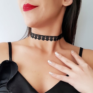 Lace Necklace, Patterned Lace Choker, Tattoo Black Choker, Choker Necklace, Black Choker,  Black Lace Choker, graduation gift for him