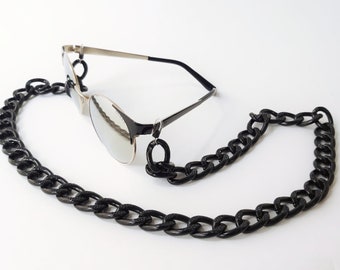 Black Glasses Chains, Chunky glasses chain, Eyeglass necklace, Eyeglass lanyard,Reading glass chain,Glasses chain,Sunglass Strap, Black gift