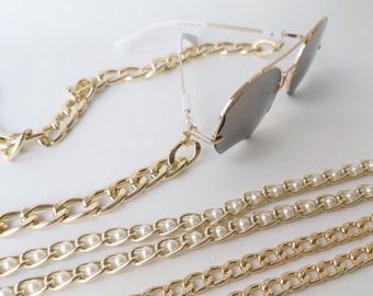 Gold glasses chain, Chunky gold glasses chain,Eye glass chain,Sunglass necklace,Eyewear accessories,Chunky glasses chain,Thick glasses chain