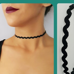 Collier ras de cou ruban noir, tour de cou Wrap noir, à motifs RAS de cou, RAS de cou tendance, Collier ras de cou tatouage, cadeau de graduation pour lui, bohomila