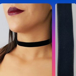 Samt schwarzer Choker, Wildleder Choker, schwarzes Choker, Dicke Halskette, Samt Choker, Vintage Choker, Halsband Halsband, Tageshalsband, Samt Halsband