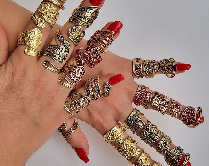 Gold Plated Spoon Ring - Etsy