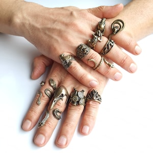 Quality antque brass boho rings Fashion men ring Mens jewelry Boho men Steampunk rings Animal rings Skull rings Rustik ring  Unisex rings