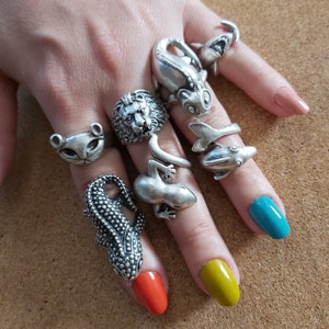Antique Silver Animal Ring: Adjustable Boho Chic Jewelry - Etsy